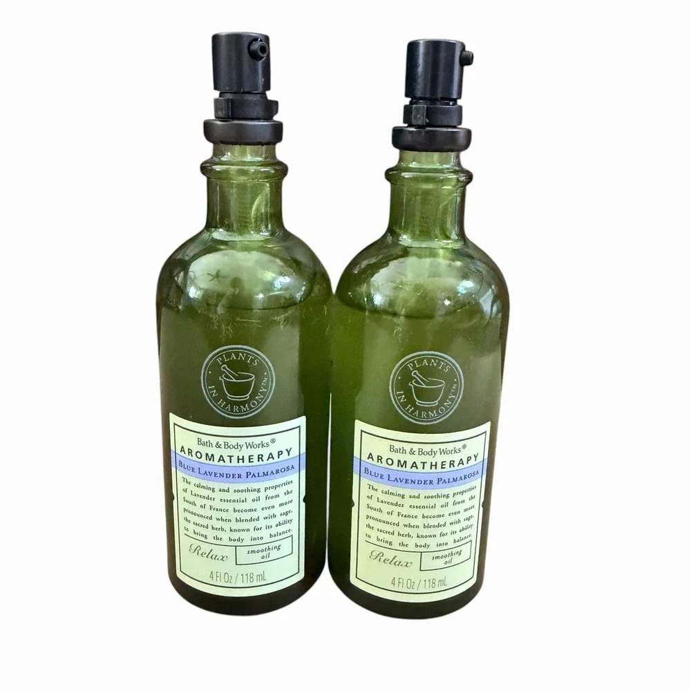 Lot 2 Bath & Body Works Aromatherapy Blue Lavender Palmarosa Smoothing Oil
